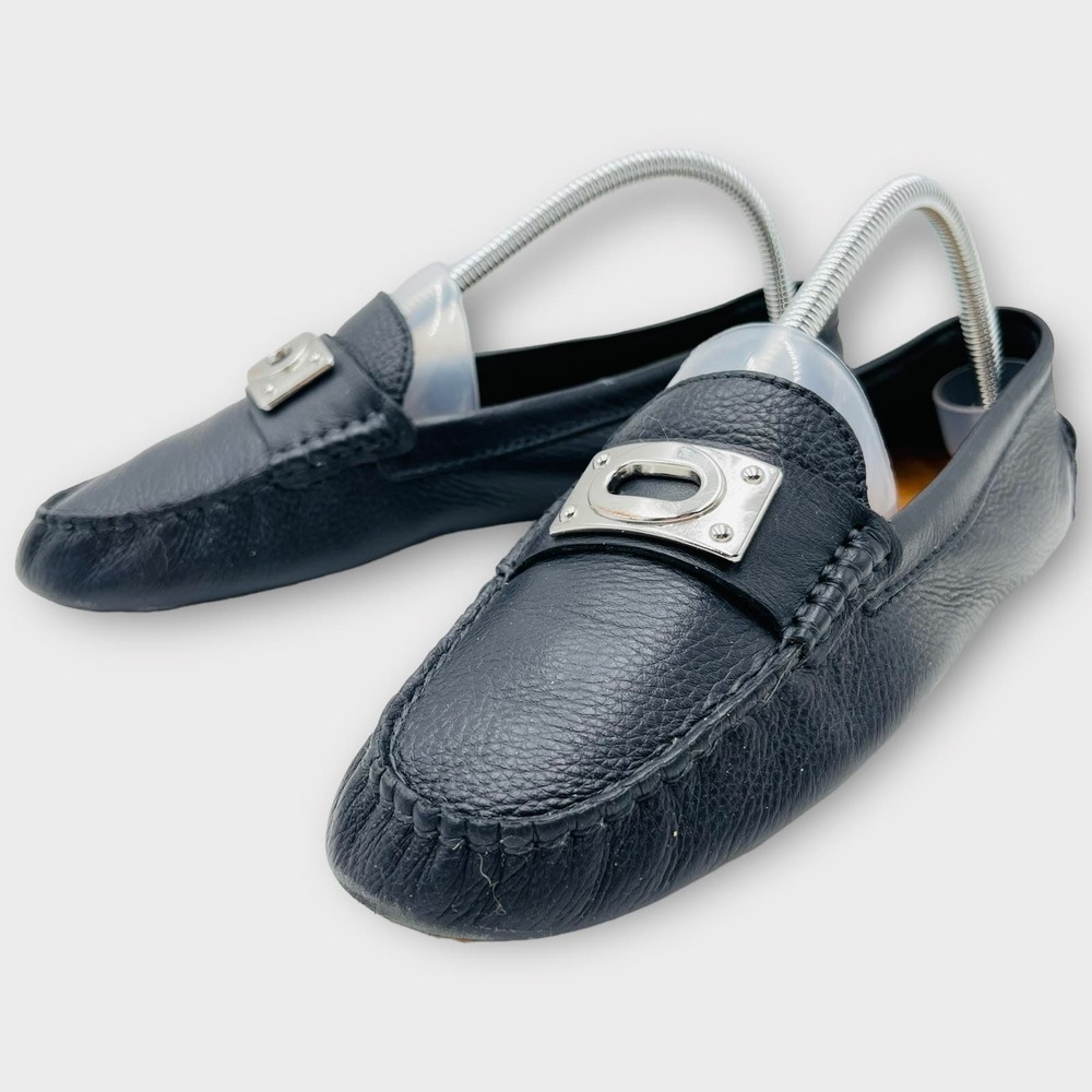 Coach Napoleon Navy Blue Leather Driving Loafers Size Womens 8.5